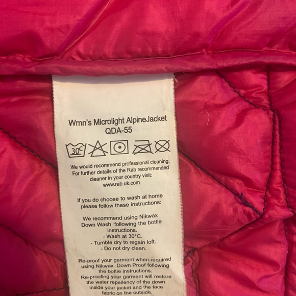 Rab MicroAlpibe Down Jacket Navy/Pink - Women XS- Packable and Water Resistent - Picture 6 of 7